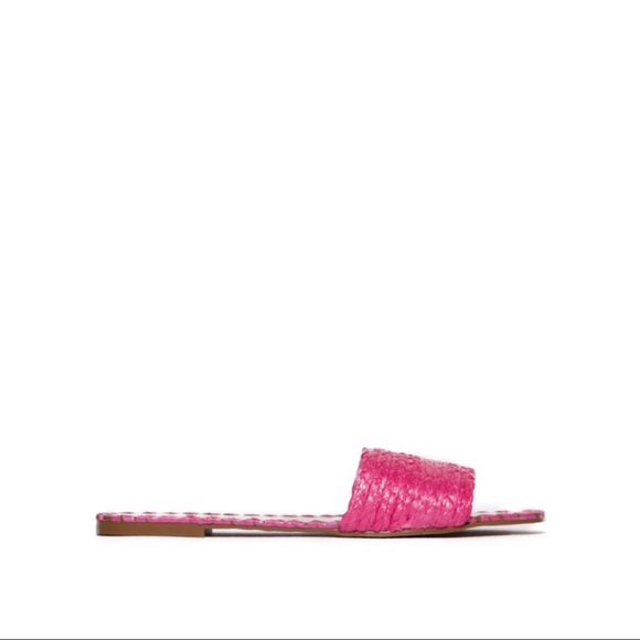 SOLD OUT CLEARANCE Fuchsia Woven Summer Slip On Sandals - Picture 3 of 3